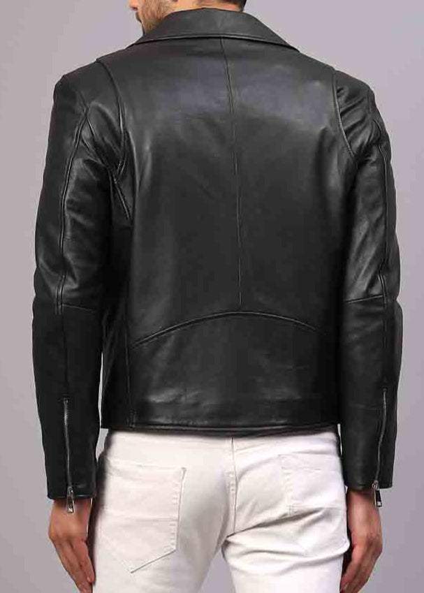 Logan Black Leather Biker Style Jacket