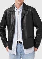 Black Leather Blazer