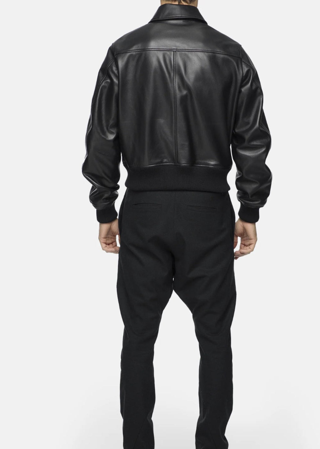 Slim Leather Jacket Black