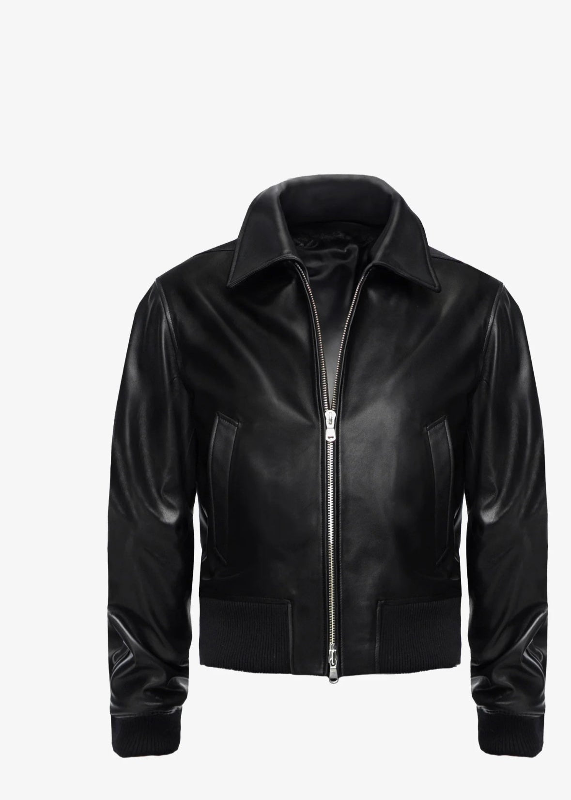 Slim Leather Jacket Black