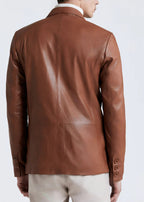 Tan Leather Blazer