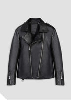 Black Slim Outrider Leather Jacket