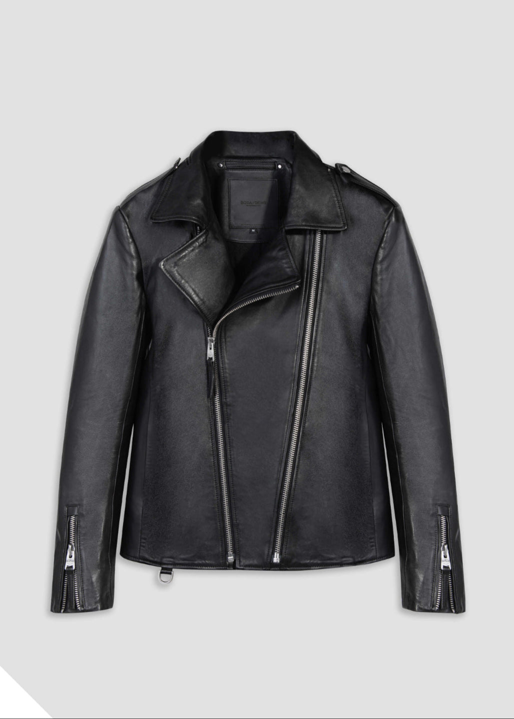 Black Slim Outrider Leather Jacket