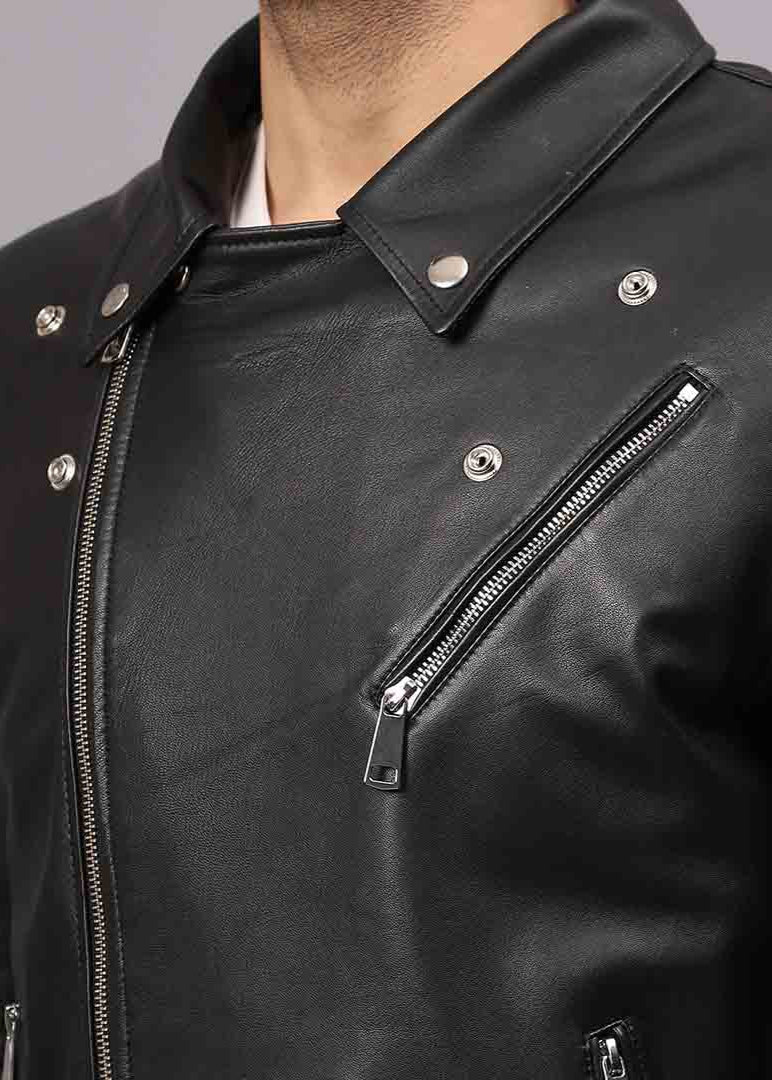 Black Leather Biker Style Jackets