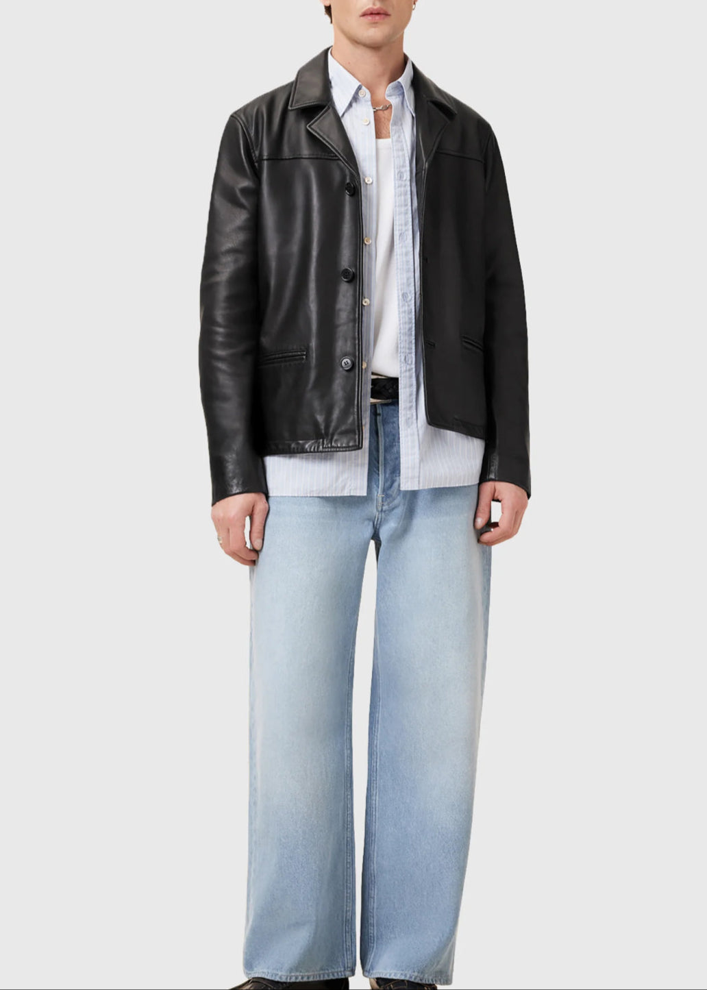 Leather Blazer Black