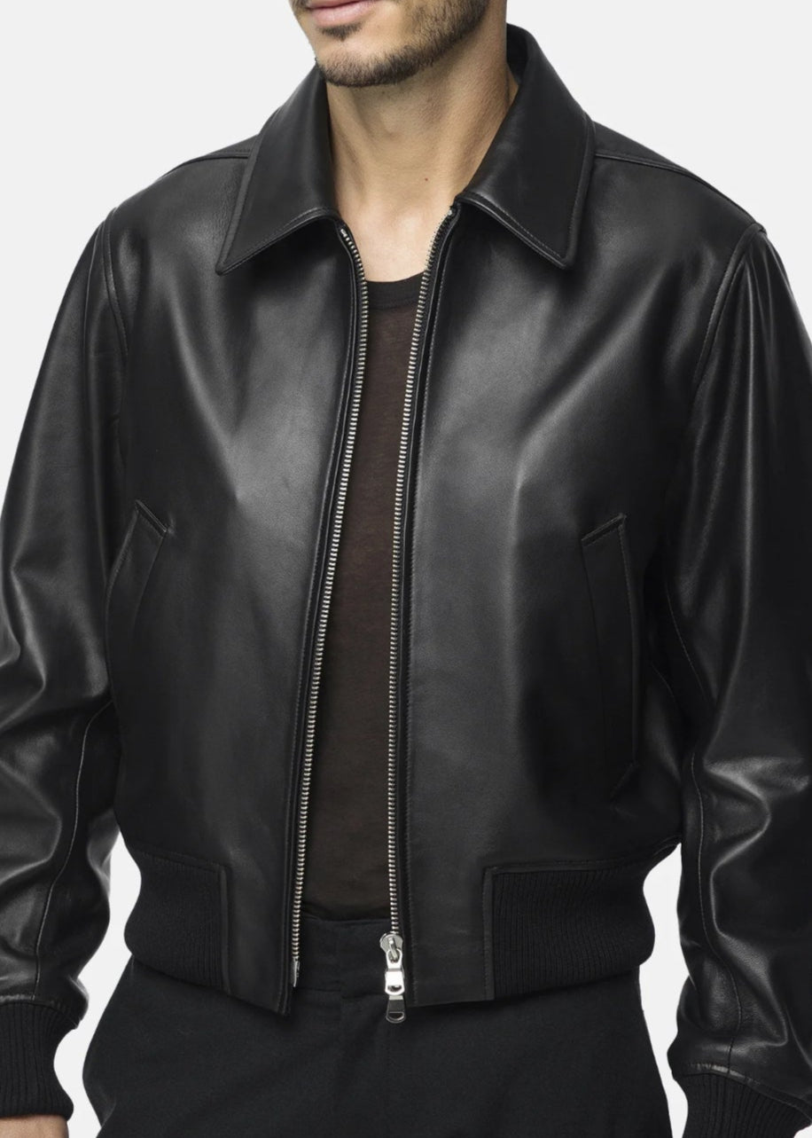MARCO  Leather jacket  black