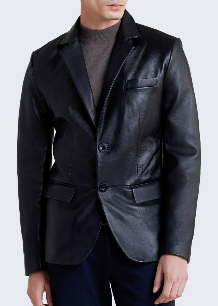 Black Leather Blazer
