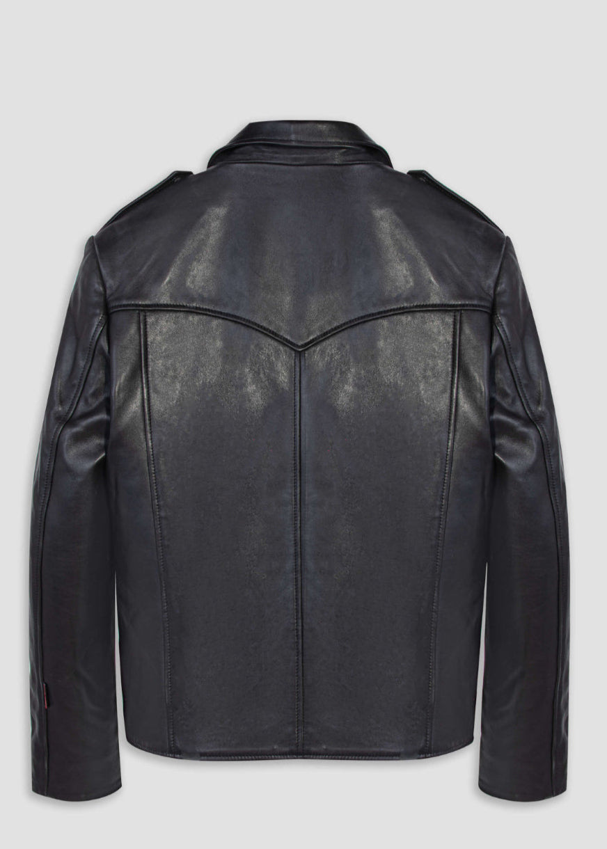 Black Slim Outrider Leather Jacket