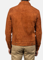 Brown suede trucker jacket