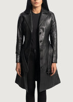 Black Leather Trench Coat