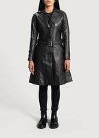 Black Leather Trench Coat