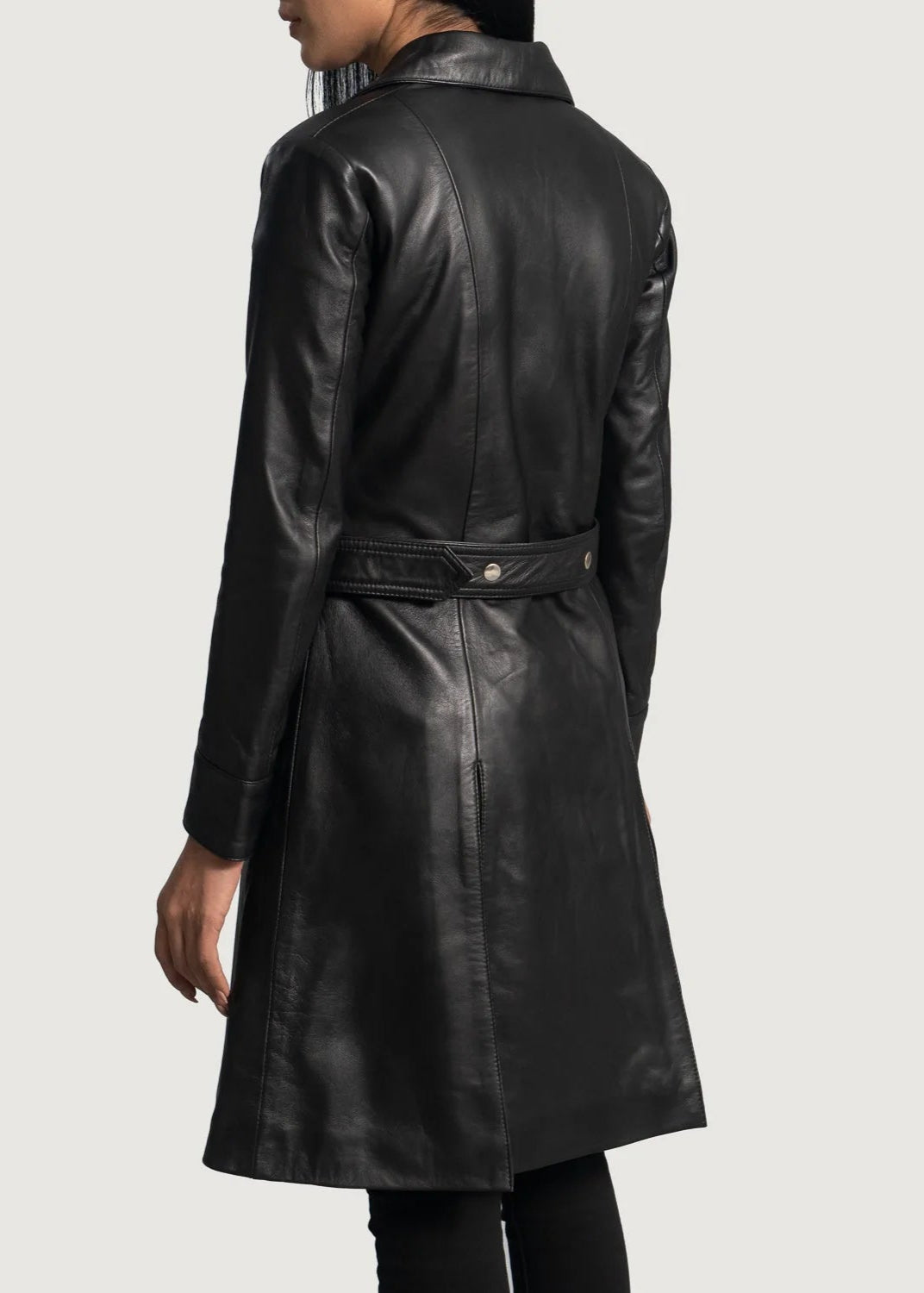 Black Leather Trench Coat