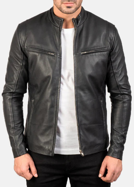 Black leather jacket