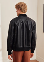 Leather Contrast Trim Jacket